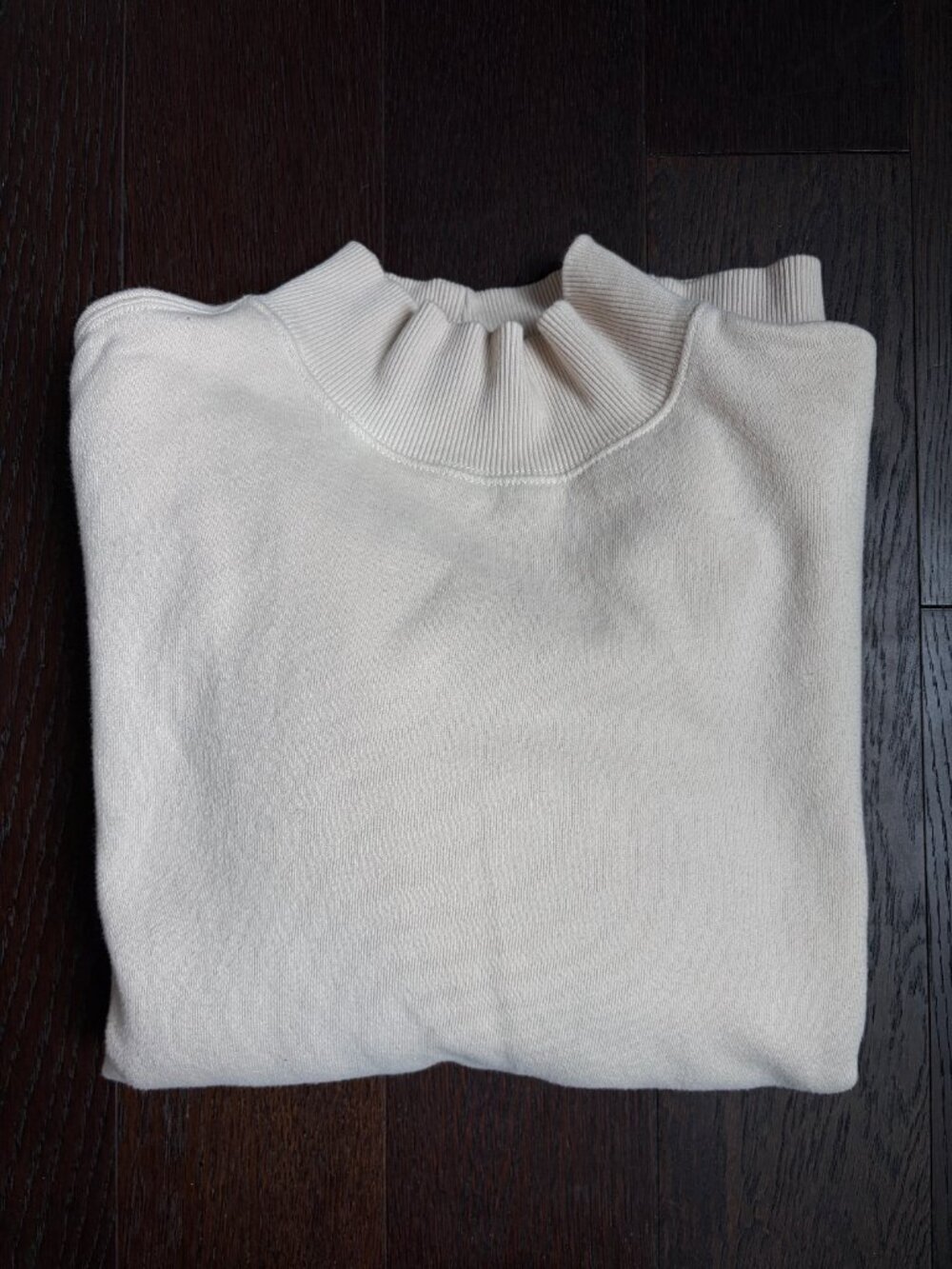 Aerie Oversized Mockneck Sweatshirt (Oatmeal Tan) - Size Large